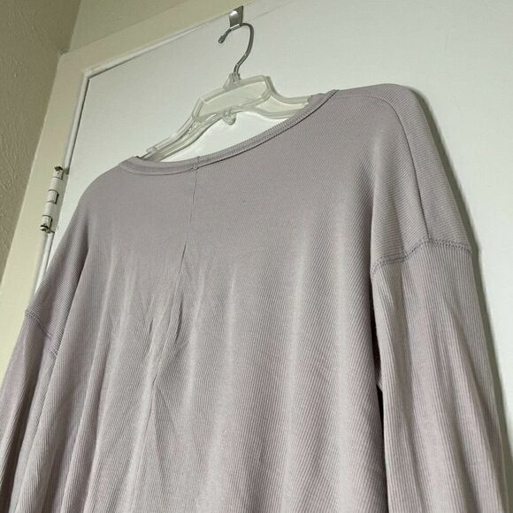 By Together long sleeve oversized ribbed shirt in dusty pink size small - Picture 6 of 6
